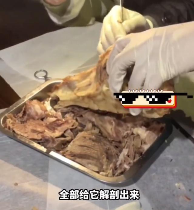整活儿！医学生吃烧烤解剖猪头 桌上摆满手套、止血钳