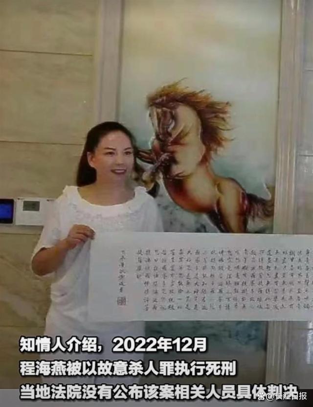 知名女企业家程海燕被执行死刑 与2名情人合谋枪杀亲夫