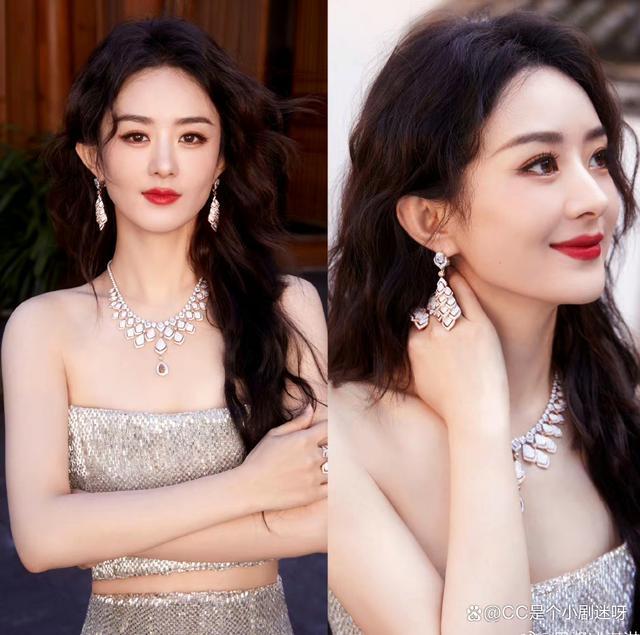 赵丽颖戴比尔斯晚宴造型 过生日享受公主待遇,网友直呼鲨疯了