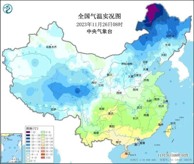 较强冷空气将影响长江以北大部地区，气温普遍将下降4至6℃