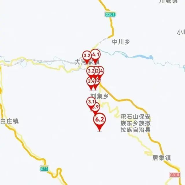 中國地震帶分佈圖甘肅地震已致126人遇難