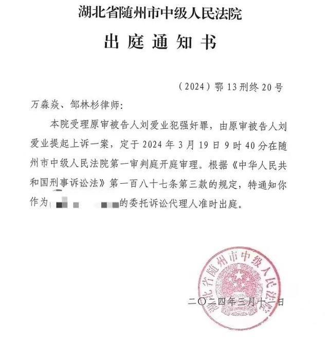 湖北一校长因强奸罪获刑13年后提起上诉：认为自己不构成强奸罪