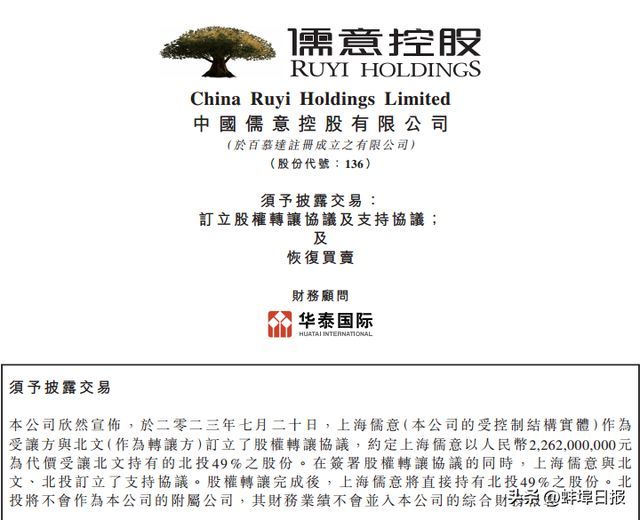王健林退出中国儒意控股有限公司 股权重组与业务交接