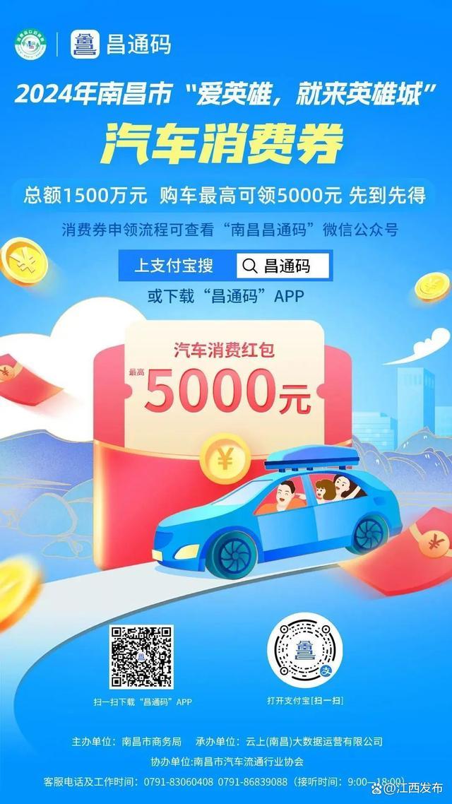 南昌新购车补贴每辆3000元