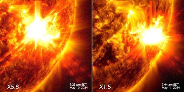 比地球宽16倍的太阳黑子群发飙 引发20年来最强地磁暴
