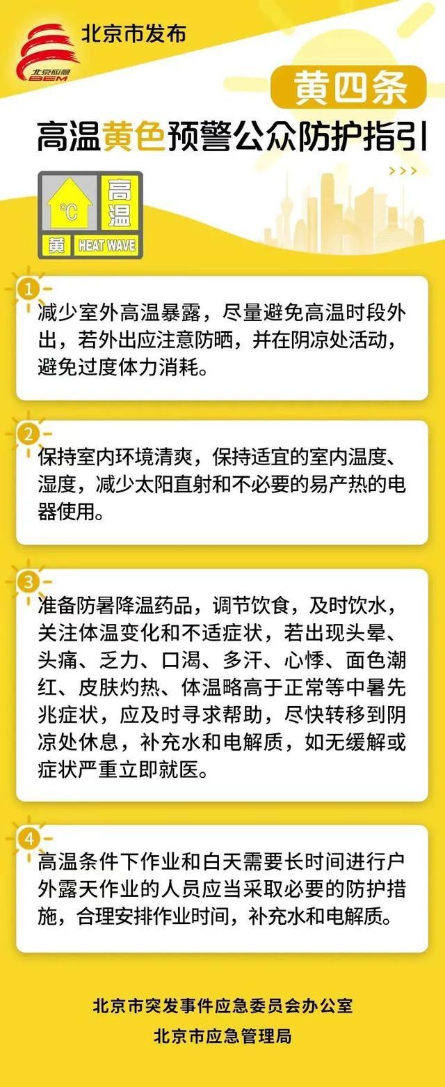 北京高温预警市民如何防护 "红七条"橙六条"黄四条"成关注焦点