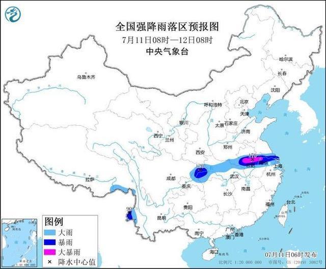 10余省区市今起有大到暴雨 安徽江苏重庆有大暴雨