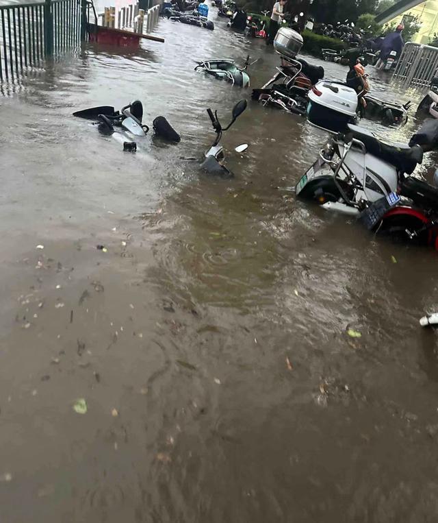 上海大雨积水私家车进水 多部门救援 预计12时主干道退水