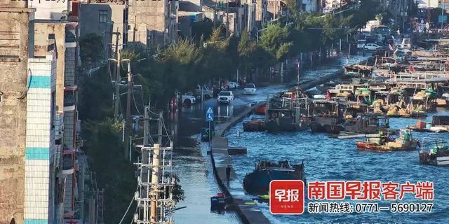 北海大量海水灌入市区街道