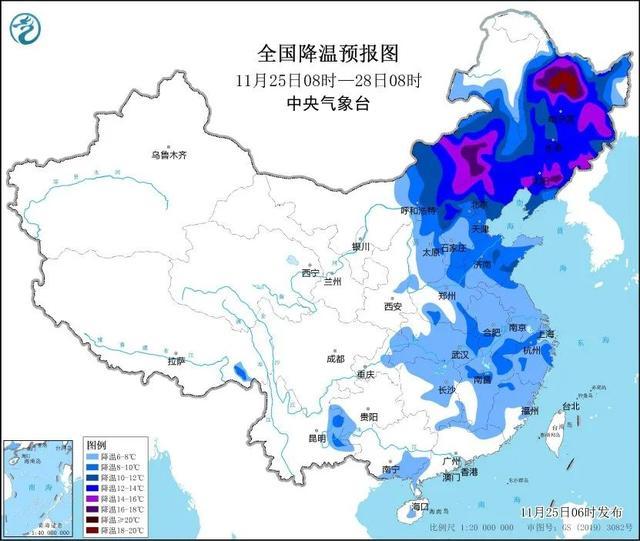 全国多地迎降雪天气 寒潮携大风南下