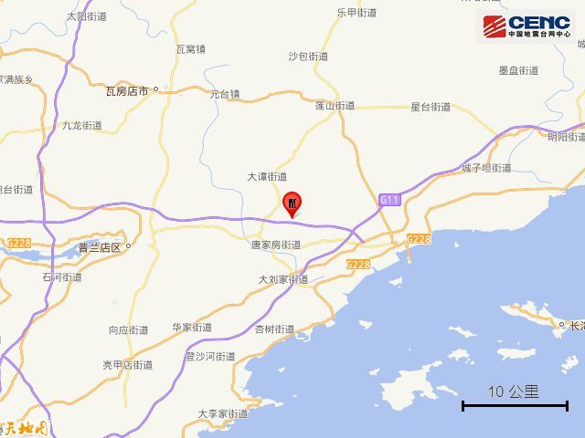 遼寧大連3.3級(jí)地震 震源深度11公里