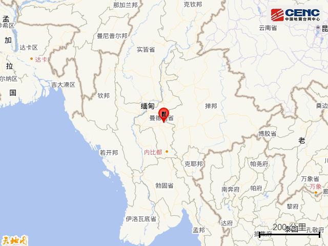 缅甸发生5.1级地震