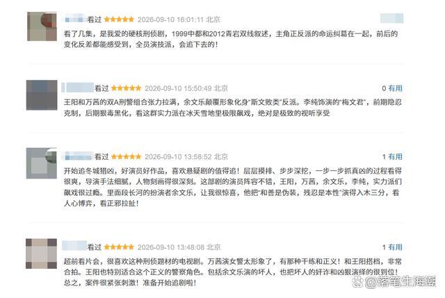 《冬城猎凶》同时段全国收视第一 口碑与质感双丰收