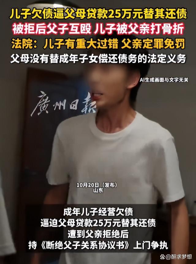 儿子逼父母还债被父亲打伤 家庭悲剧引发法律争议