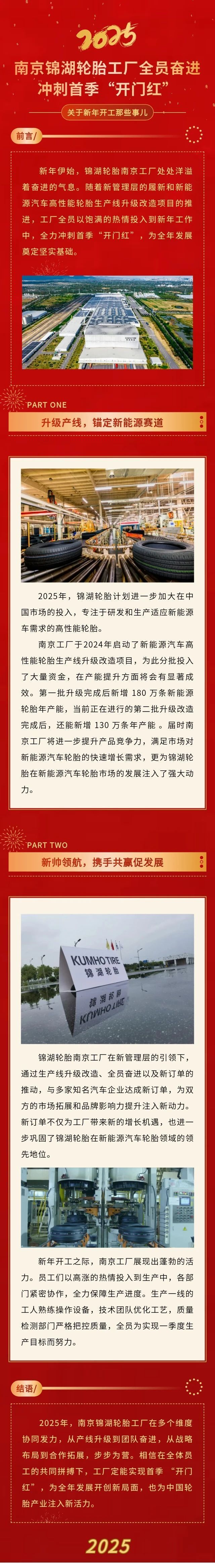 升级产线，新帅领航——锦湖轮胎南京工厂多维度协同发力，冲刺首季“开门红”