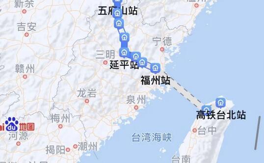 地图已可显示“京台高铁”线路图