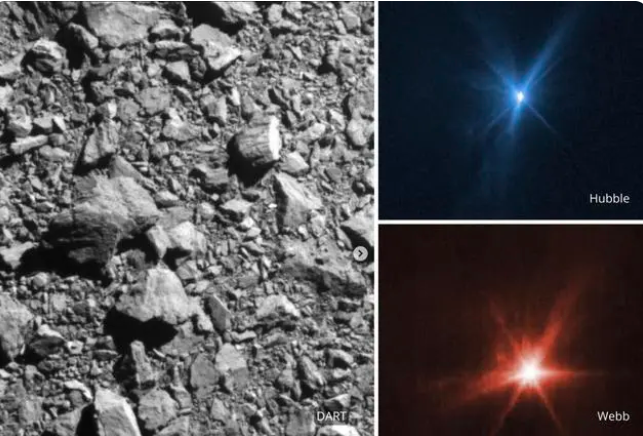 NASA航天器撞击小行星照片曝光