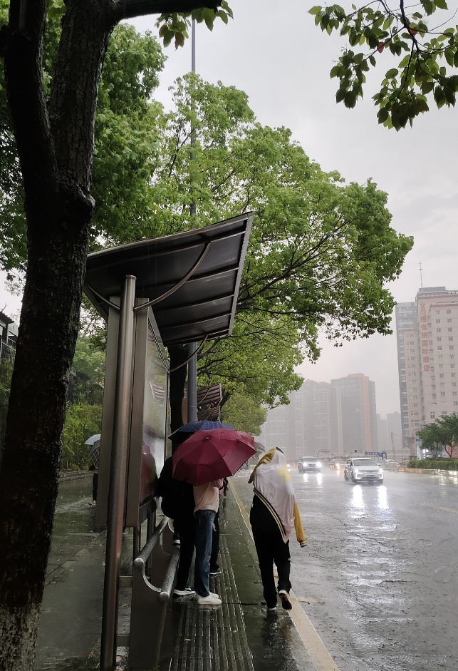 上班族雨中历险记！长沙开启电闪雷鸣模式 