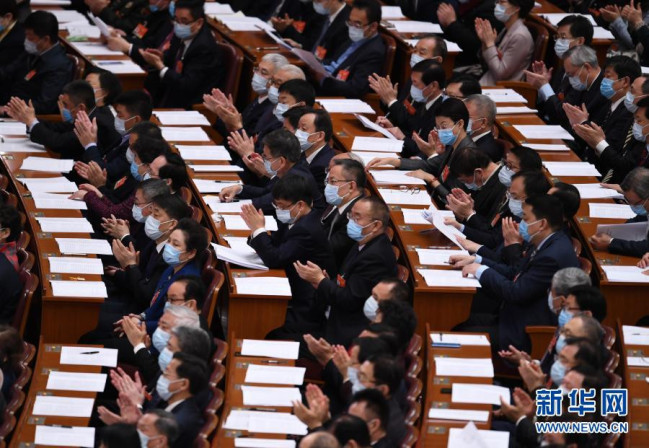 3月7日，全国政协十三届四次会议在北京人民大会堂举行第二次全体会议。新华社记者 张豪夫 摄
