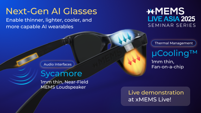 MEMS 扬声器 + MEMS 微风扇，xMEMS 介绍微机电技术演示 AI 智能眼镜原型机