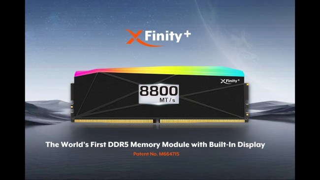 全何推出全球首款带屏内存条 XFinity+：速度最高达 9066 MT/s，可在技嘉主板上直接使用