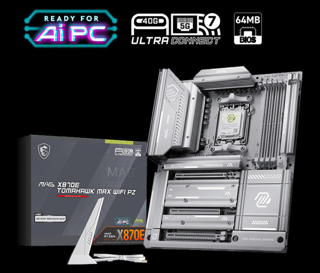 微星 MAG X870E TOMAHAWK MAX WIFI PZ 背插“战斧导弹”主板上市，3299 元