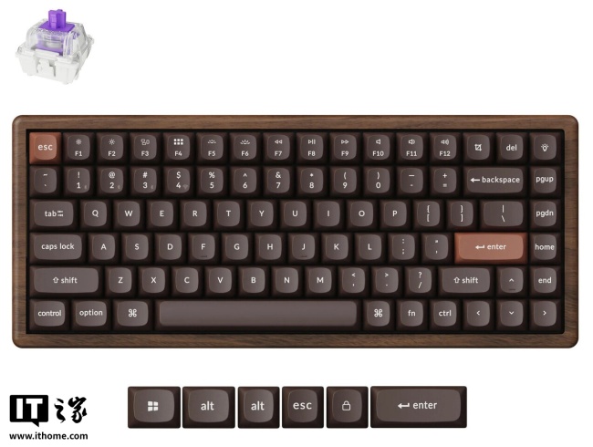 Keychron 推出 K2 HE 全木特别版机械键盘：三模连接，佳达隆双轨磁轴