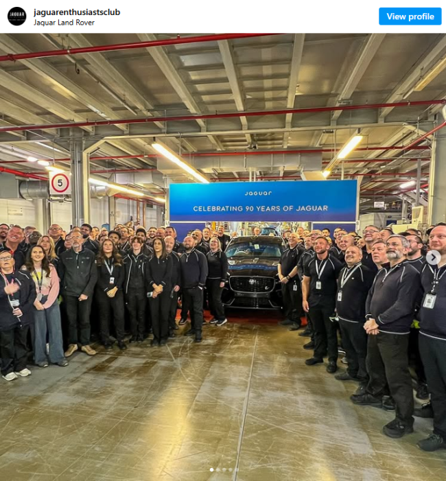 捷豹燃油车谢幕：最后一辆 F-Pace 已下线