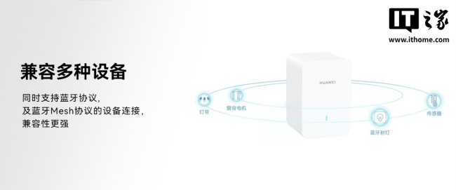 华为鸿蒙智家蓝牙网关 Lite 发布：兼容 2.4G/5G Wi-Fi、蓝牙 Mesh，129 元