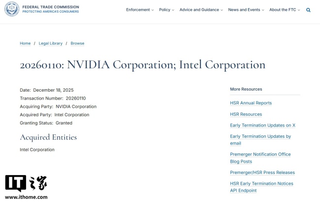 英伟达 50 亿美元投资英特尔获批，将共同开发“革命性”芯片