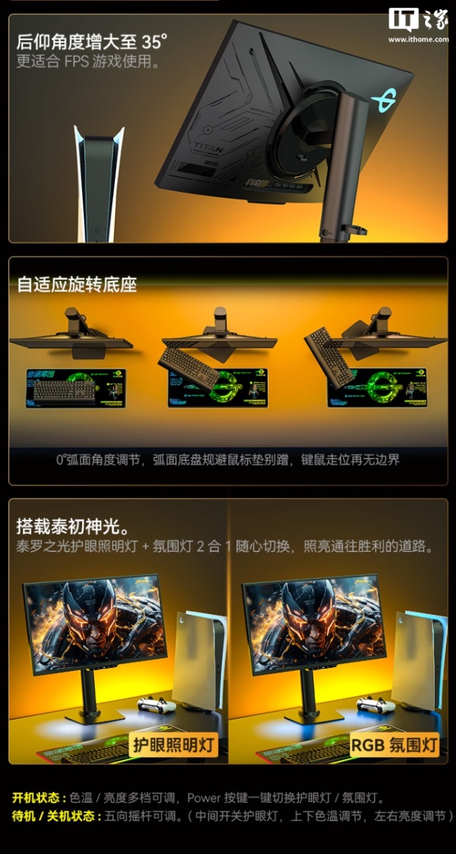 泰坦军团推出 U255T 24.5 英寸显示器:2K 380Hz IPS 面板,1899 元