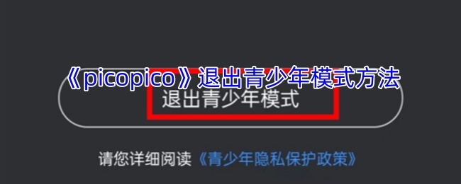 《picopico》退出青少年模式方法
