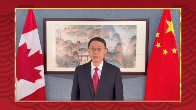 韩涛总领事在2022“欢乐春节”大多伦多中华文化中心虎年新春庆祝活动上致辞