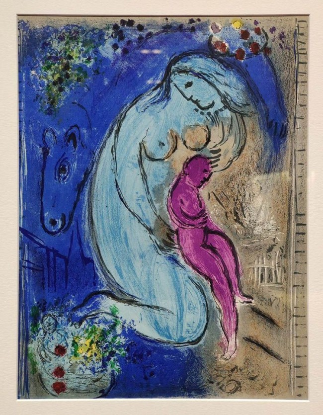 夏加尔1954年石版印刷作品《花神大道》。