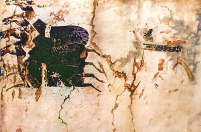 秦咸阳宫出土的壁画车马出行图。本文图片均由作者提供