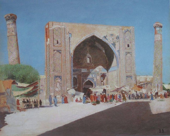 19世纪俄罗斯画家瓦西里·瓦西里·维列什查金绘《撒马尔罕》。