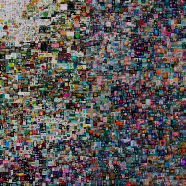 Beeple《EVERYDAYS： THE FIRST 5000 DAYS》尺寸：21,069 x 21,069 pixels (319,168,313 bytes)代币ID：40913成交价：US$ 69,346,250