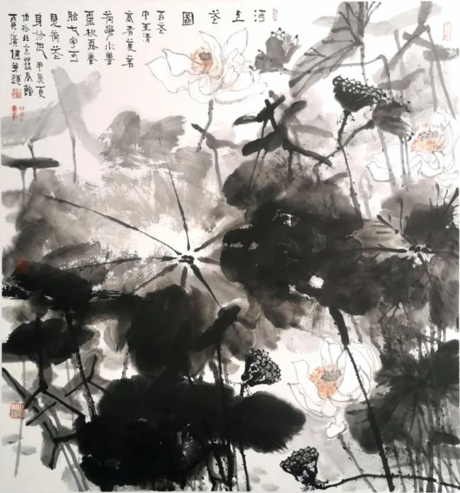 贾广健 河上花图  90x95cm