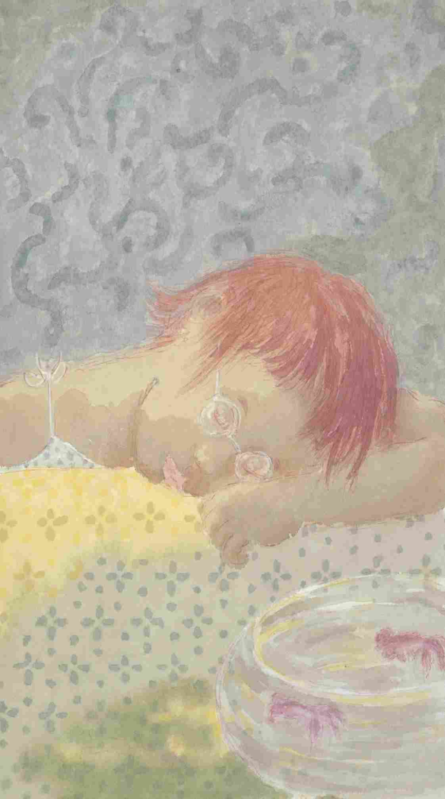 《困》 纸本设色  54.5×30.8ｃｍ　韦红燕 2010年