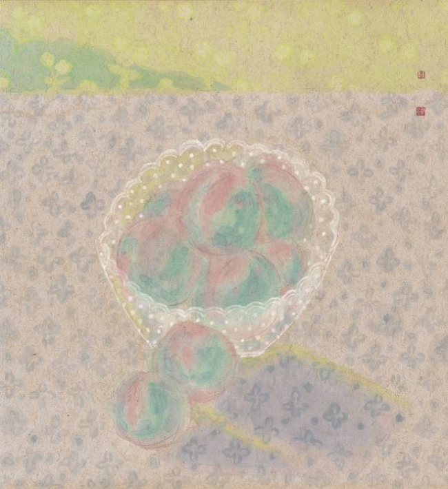 《桃》纸本设色　53cmx48.5cm 韦红燕 2009年