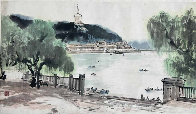 《北海写生》69x45cm 韦江凡