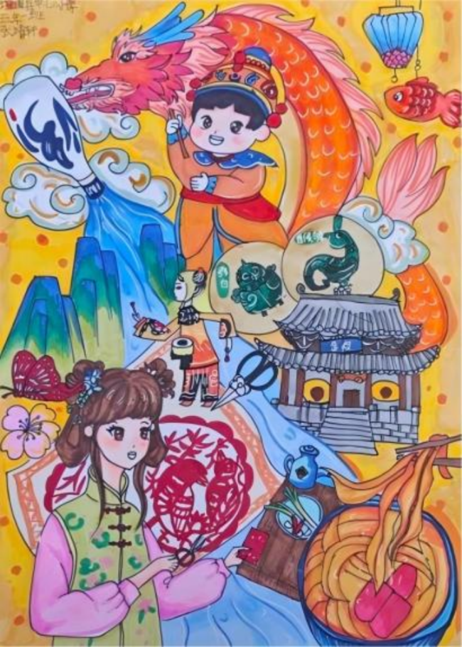 少儿画笔下的非遗生活画卷