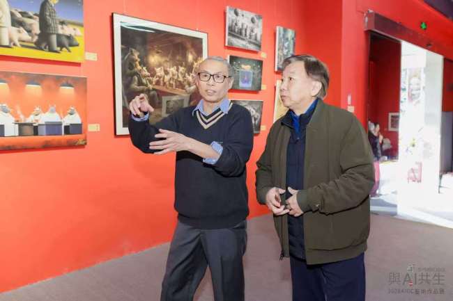 “与AI共生”AIGC艺术作品展在798国际艺术交流中心开幕