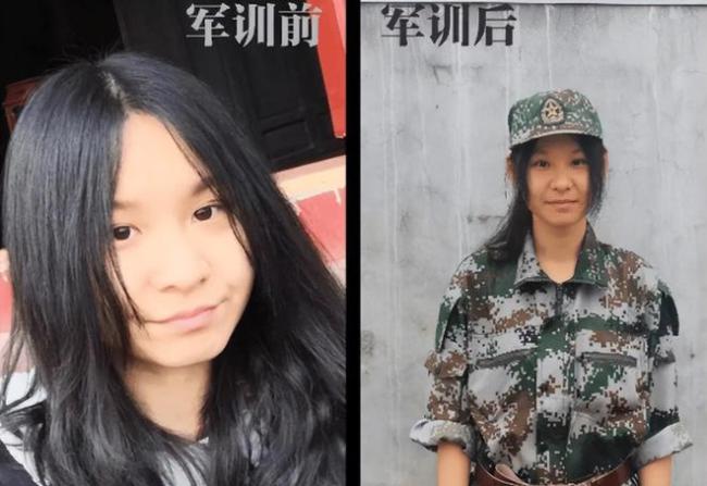 “我晒成了我奶奶”,学生军训前后对比图火了