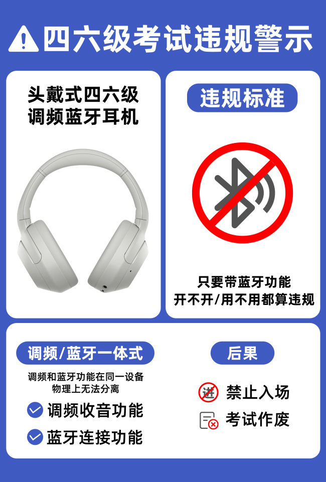 四六级耳机避坑指南：考试带蓝牙一律不能用！
