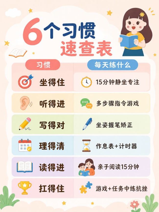 班主任真心话：一年级拉开差距的 6 个习惯，幼小衔接暑假就要练
