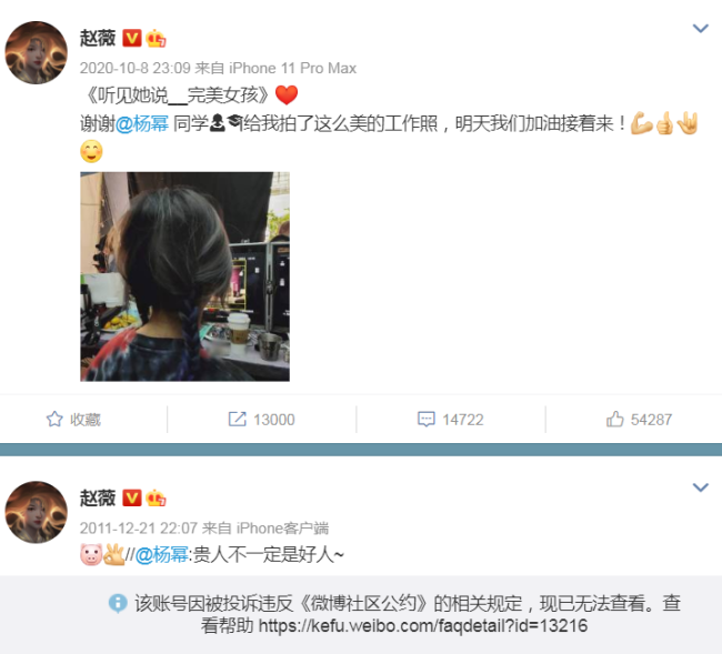 赵薇作品被多平台除名 杨幂李冰冰等删掉与其合影