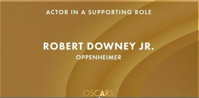 小罗伯特·唐尼凭《奥本海默》获奥斯卡最佳男配角奖
