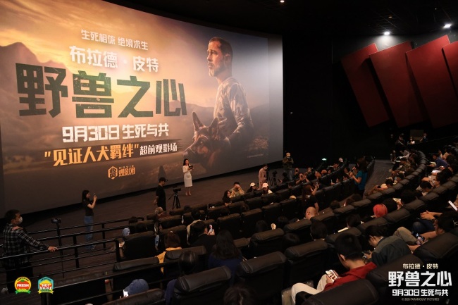 布拉德·皮特新片《野兽之心》举行超前观影活动 人犬羁绊感动观众