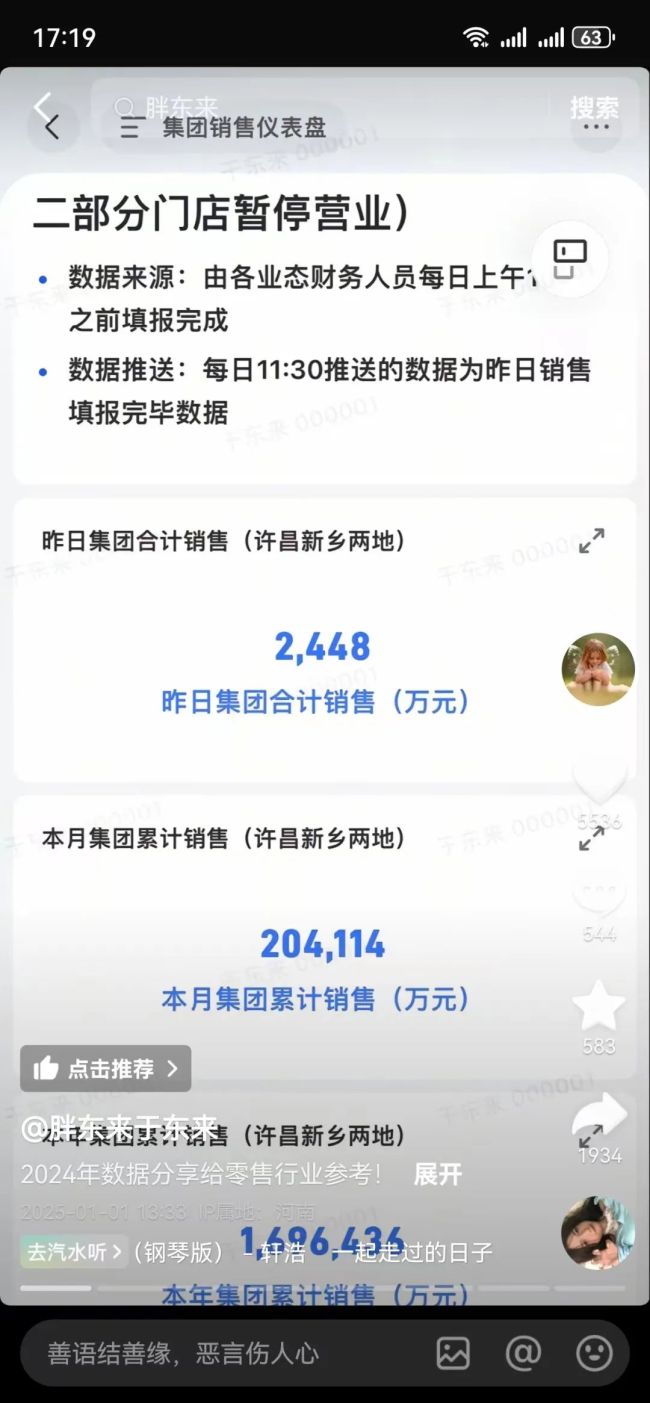 169.64亿！胖东来2024年业绩曝光，12月销售破20亿！